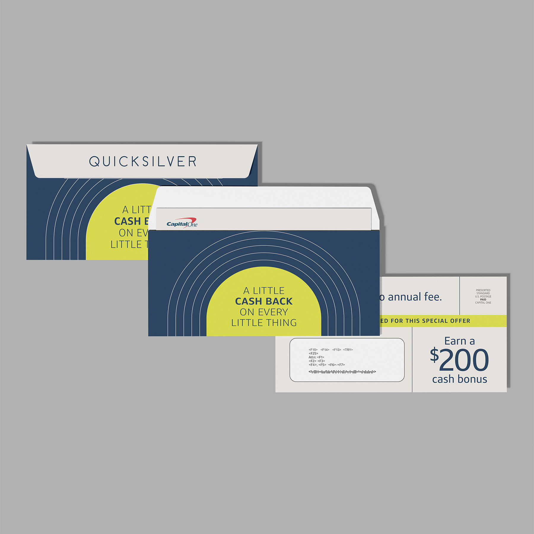 capital one quicksilver envelope design